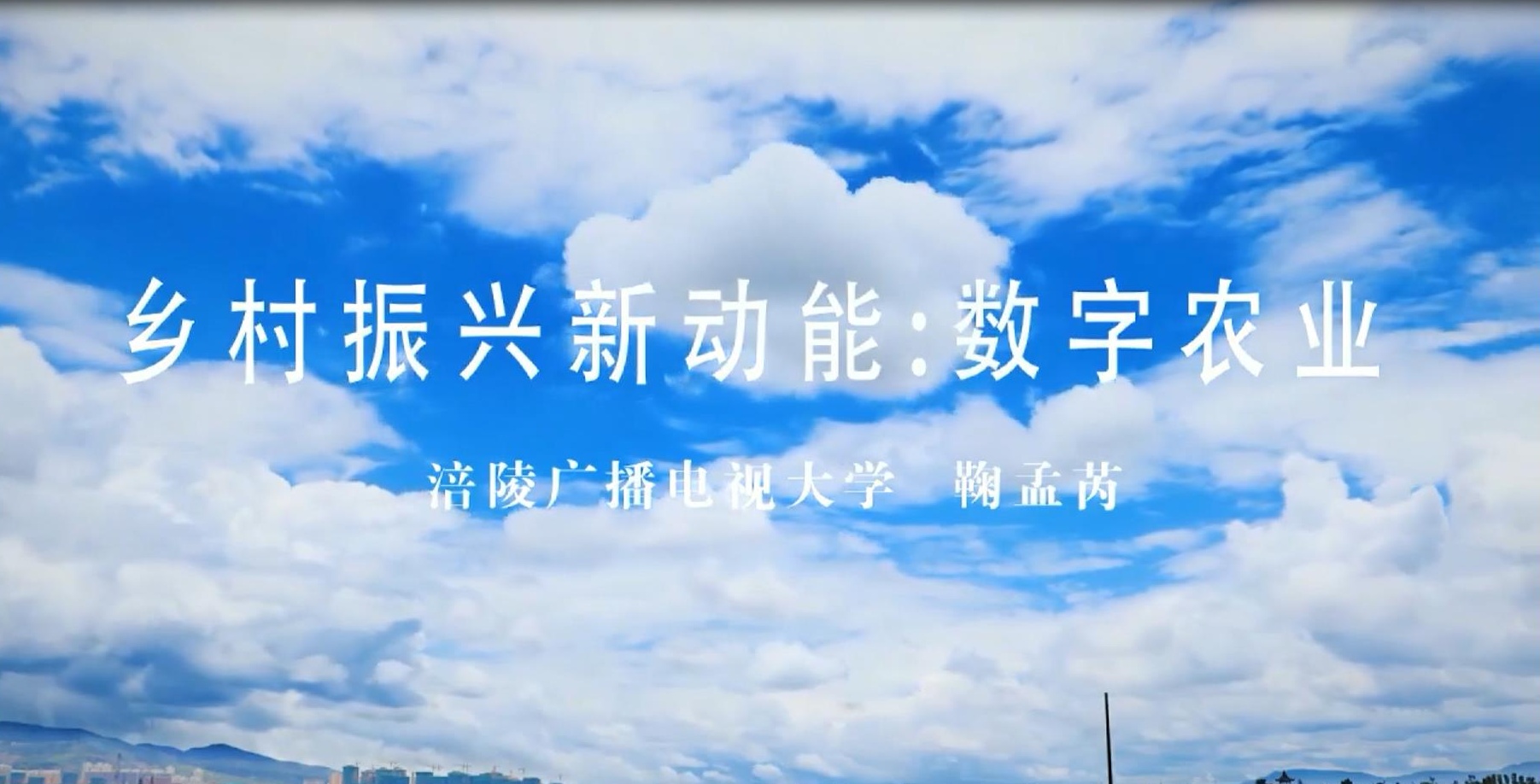 2021年微课 乡村振兴新动能 ：数字农业 主讲：鞠孟芮 
